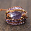 Leather Amethyst Stack Bracelet for Tranquility-Bracelets-Bizbriz