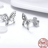 Sterling Silver Butterfly Ring & Earrings Jewelry Set-Jewelry & Accessories - Rings-Bizbriz