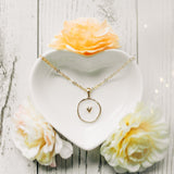 Gold Plated Glazed Heart Pendant Necklace-Jewelry & Accessories - Necklaces & Pendants-Bizbriz
