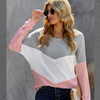 Pink Waffle Chevron Color Block Top-Shirts & Tops-Bizbriz