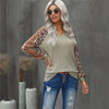 Mocha Leopard Print Waffle Knit-Shirts & Tops-Bizbriz
