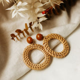 Round Rattan Earrings-Necklaces-Bizbriz