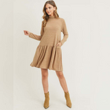 Gemma Peplum Casual Dress With Pockets-Dresses-Bizbriz