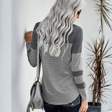 Gray Patch Pocket Long Sleeve Top-Shirts & Tops-Bizbriz