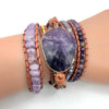 Leather Amethyst Stack Bracelet for Tranquility-Bracelets-Bizbriz