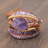 Leather Amethyst Stack Bracelet for Tranquility-Bracelets-Bizbriz