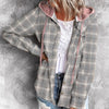 Brick Plaid Hoodie Shacket-Shirts & Tops-Bizbriz