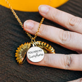 You Are My Sunshine Sunflower Pendant Necklace-Necklaces-Bizbriz