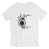 Sunflower Moon Cotton Graphic V-Neck Tee-T-shirts-Bizbriz