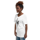 Butterfly Art Cotton Graphic V-Neck Tee-T-shirts-Bizbriz